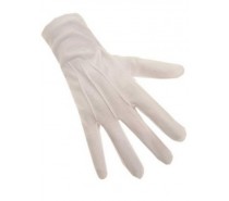 Handschoenen: Witte katoen de luxe (kort)